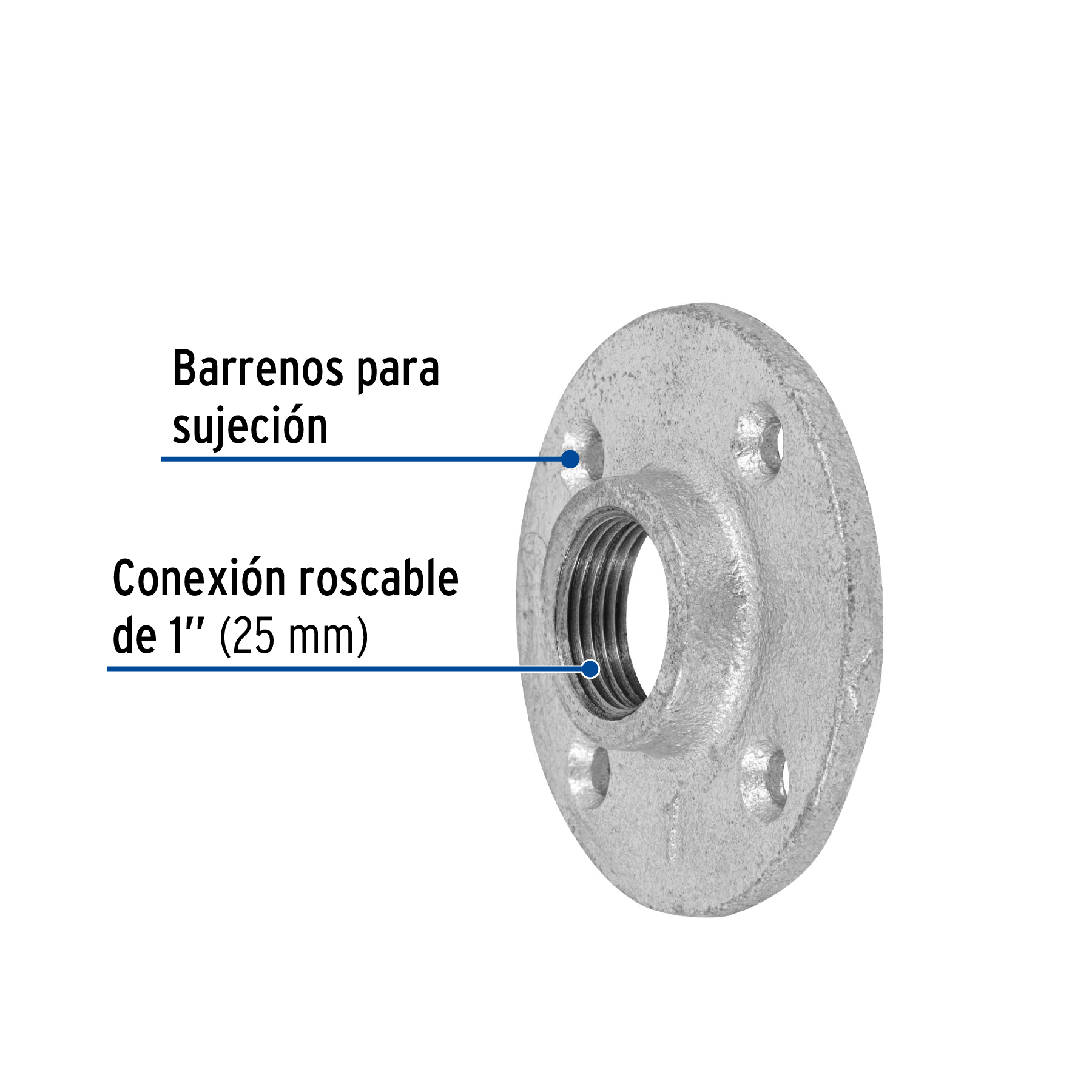 Brida de acero galvanizado de 1', FOSET - Imagen 3