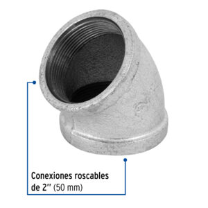 Codo 45° acero galvanizado de 2', FOSET - Imagen 3