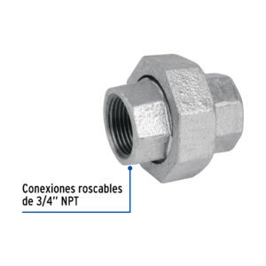 Tuerca unión 3/4' acero galvanizado, FOSET - Imagen 3