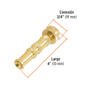 Chiflón 4' de latón maquinado para manguera, TRUPER - Imagen 4