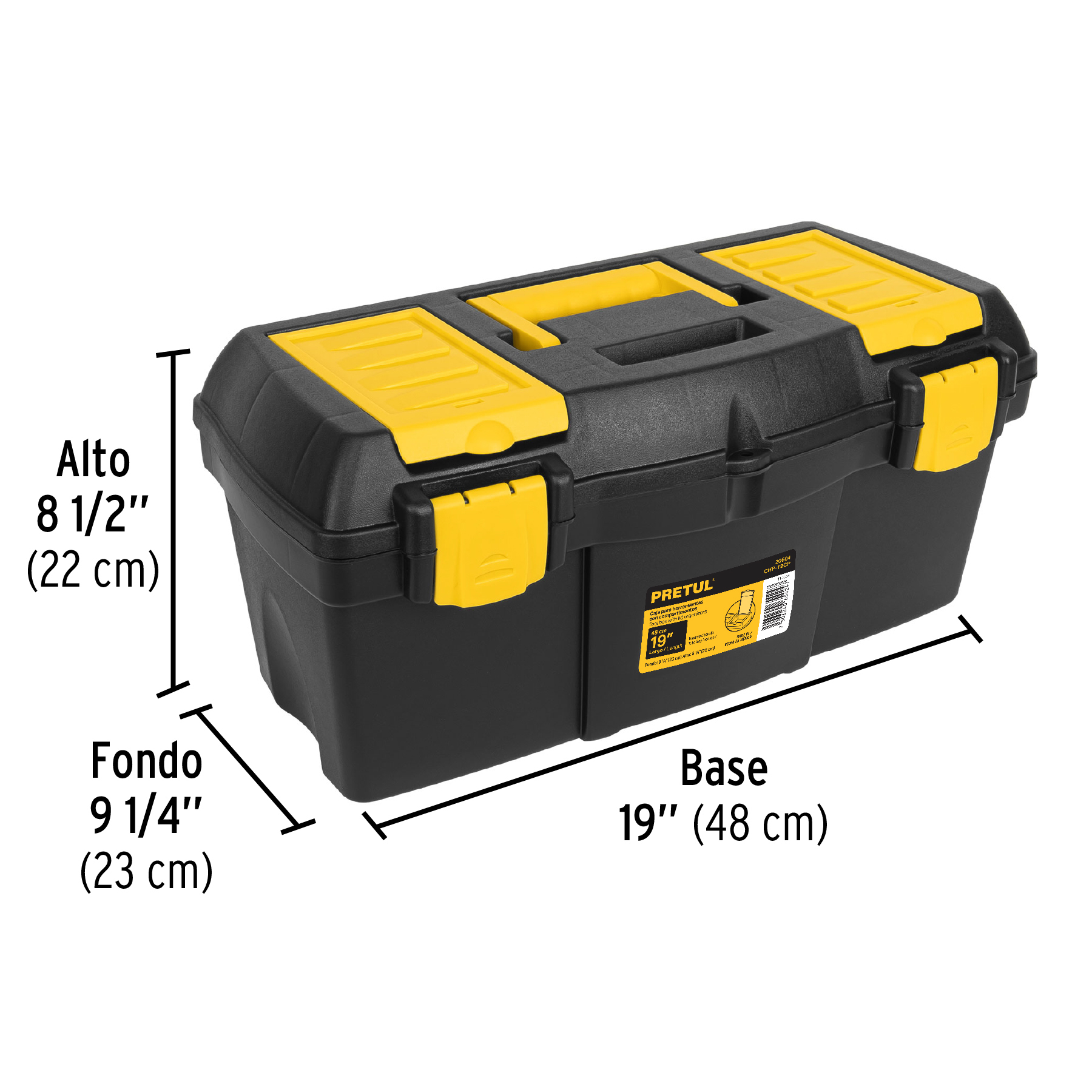 Caja para herramienta de 19' con compartimentos, PRETUL - Imagen 4