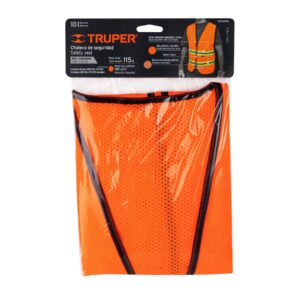 Chaleco de seguridad naranja alta visibilidad con cierre - Imagen 4
