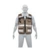 Chaleco brigadista con cintas reflejantes, color beige