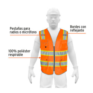 Chaleco de seguridad de alta visibilidad, naranja, G, EXPERT - Imagen 3