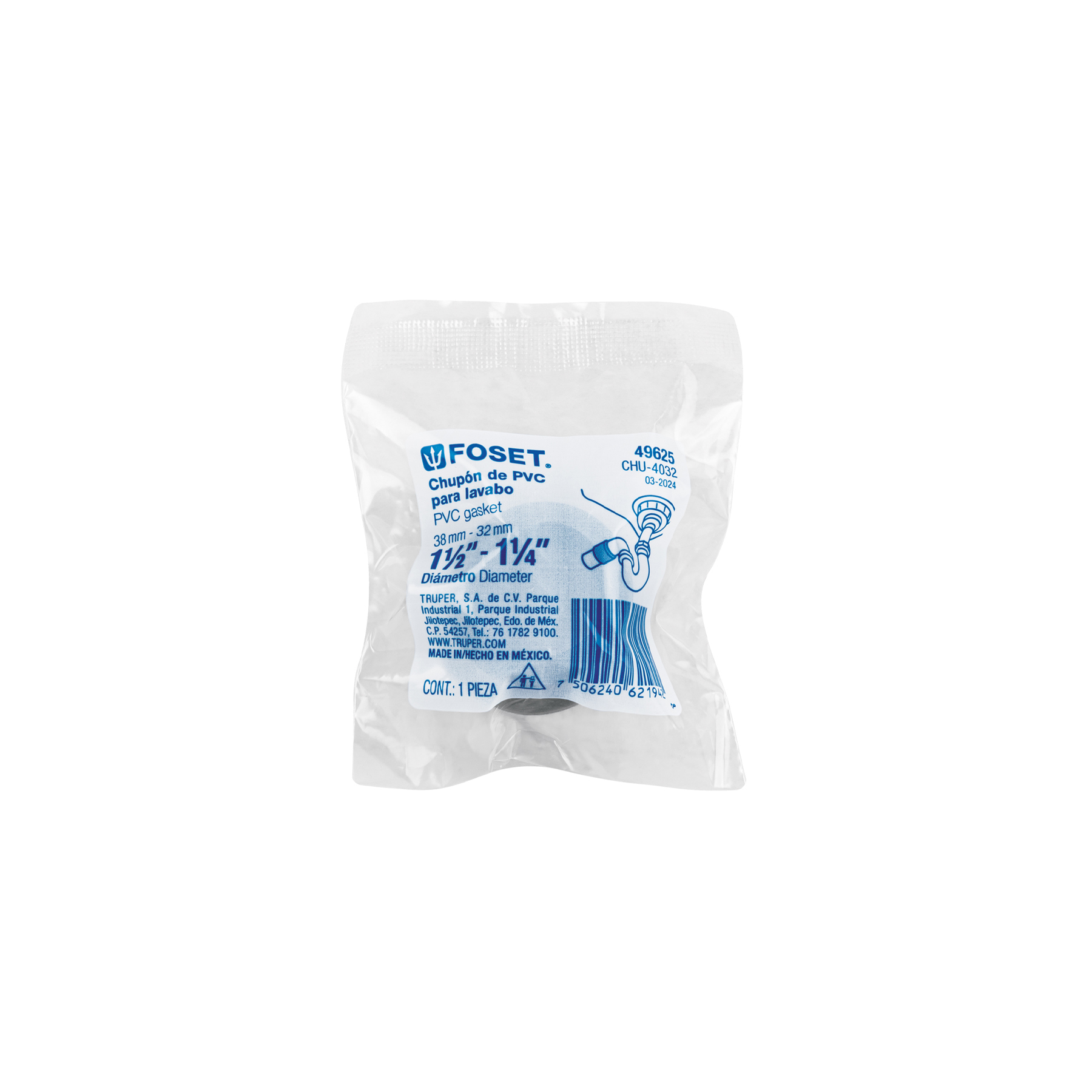 Chupón de PVC, 1-1/2' x 1-1/4', FOSET - Imagen 5