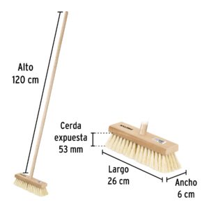 Cepillo para impermeabilizar, con cerdas de ixtle, mango 48' - Imagen 4