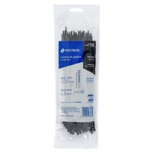 Bolsa con 100 cinchos plásticos 18 lb, 200 x 2.5 mm, negro - Imagen 5