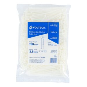 Bolsa con 1000 cinchos plásticos 40lb, 150 x 3.5 mm, natural - Imagen 4