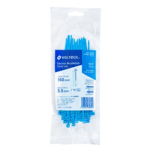 Bolsa con 50 cinchos plásticos 40 lb, 150 x 3.5 mm, azul - Imagen 4