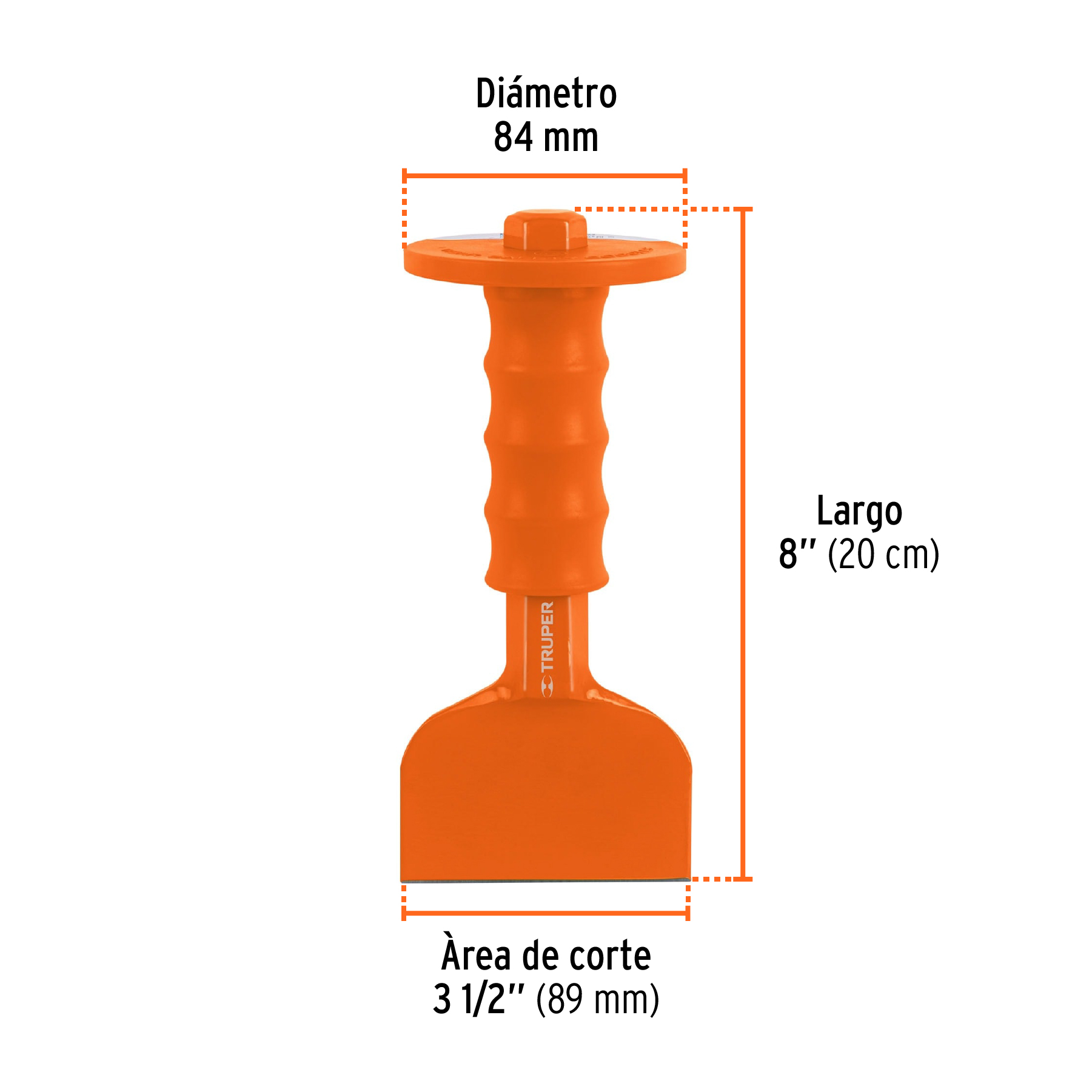 Cincel ladrillero 3-1/2 X 8' con grip, TRUPER - Imagen 4