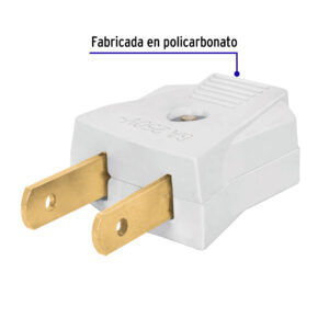 2 Clavijas no polarizadas planas de policarbonato, VOLTECK - Imagen 3