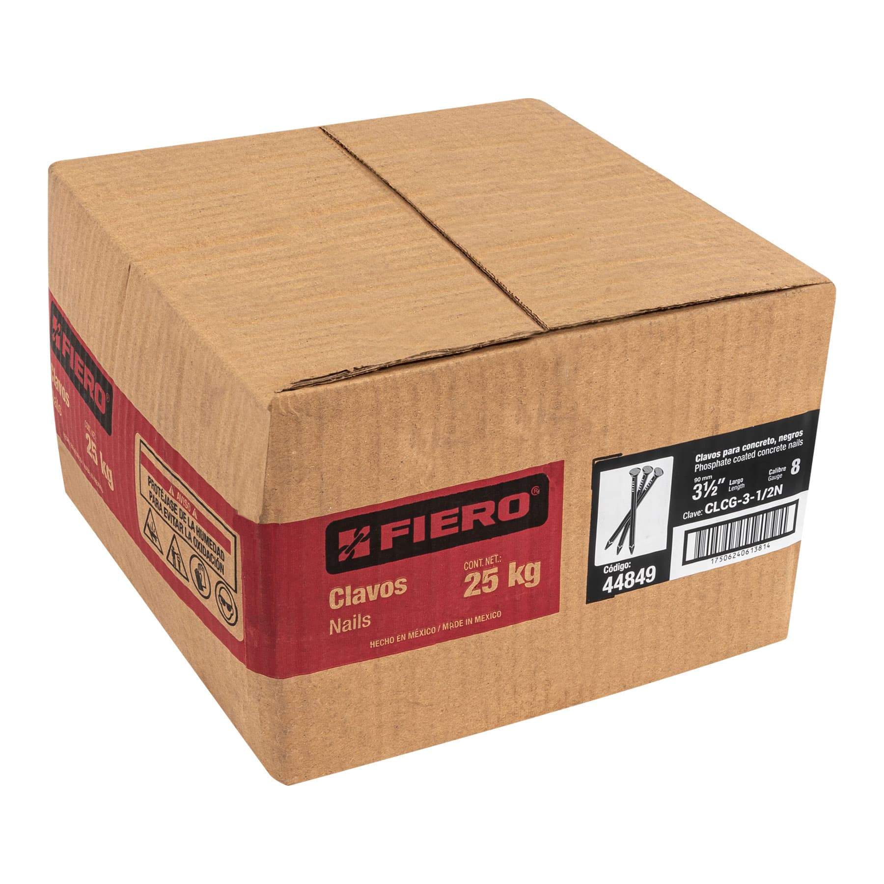 Kilo de clavos para concreto 3-1/2' negros, caja de 25 kg - Imagen 4