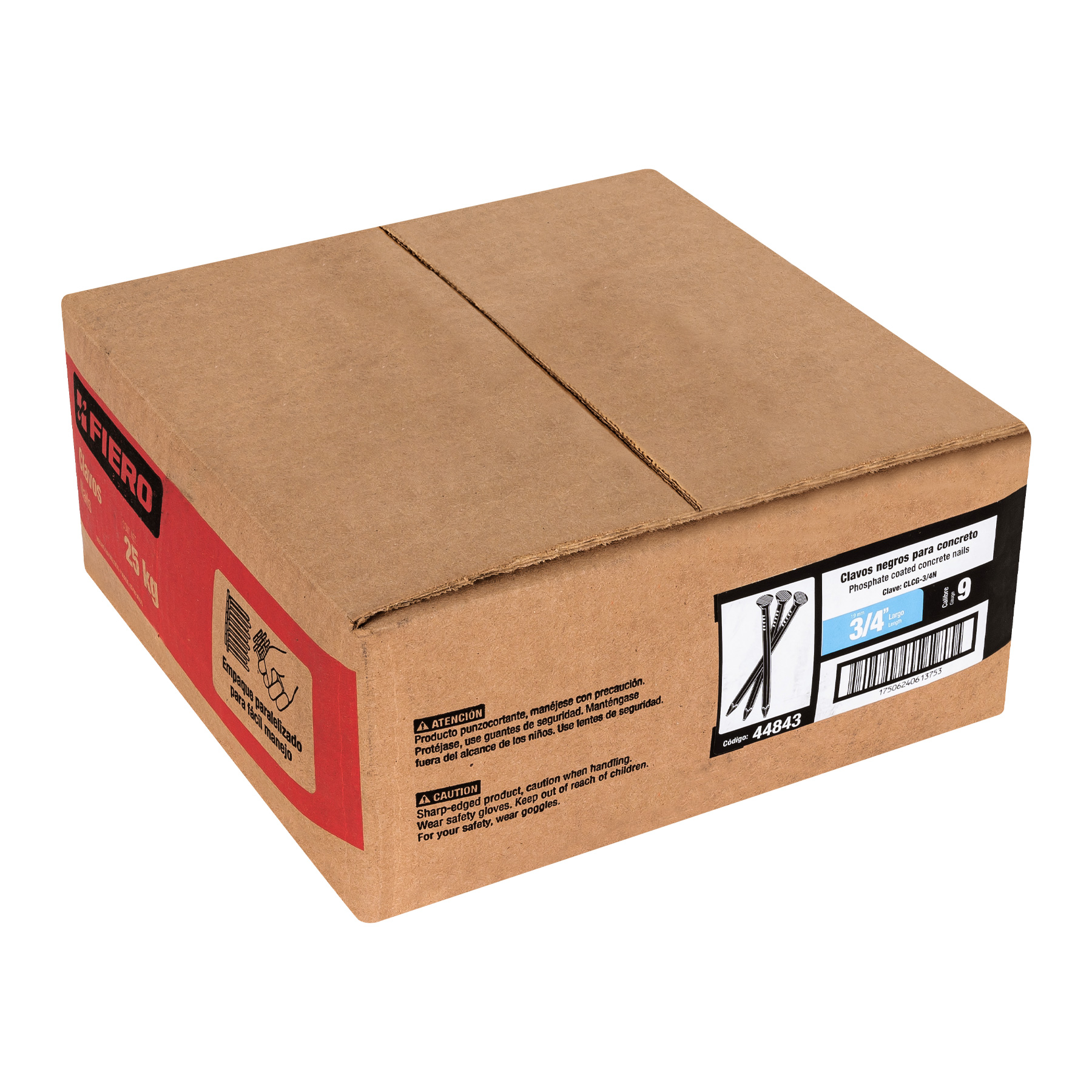 Kilo de clavos para concreto 3/4'negros, caja de 25kg, FIERO - Imagen 4