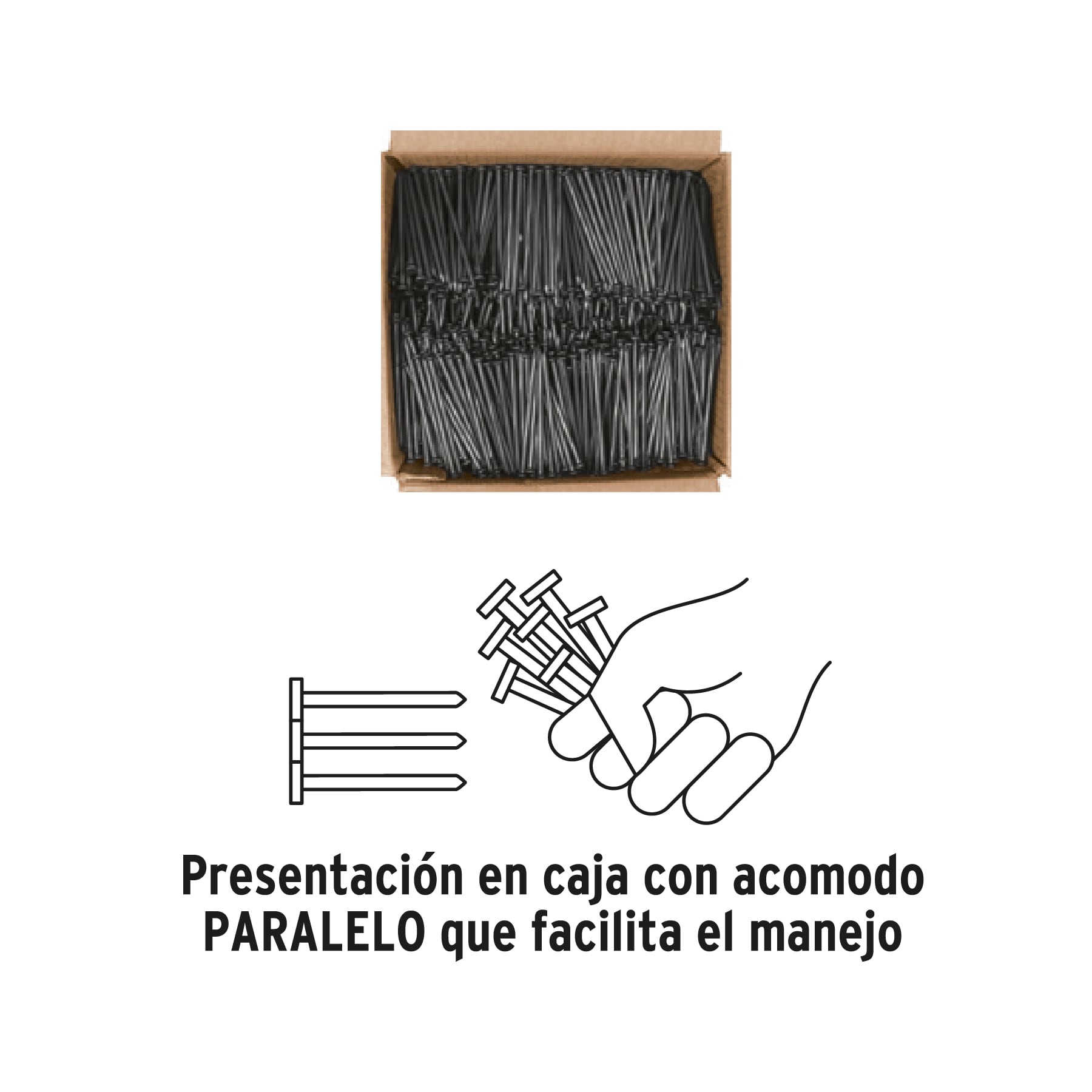 Kilo de clavos para concreto 3' negros, caja de 25 kg, FIERO - Imagen 3