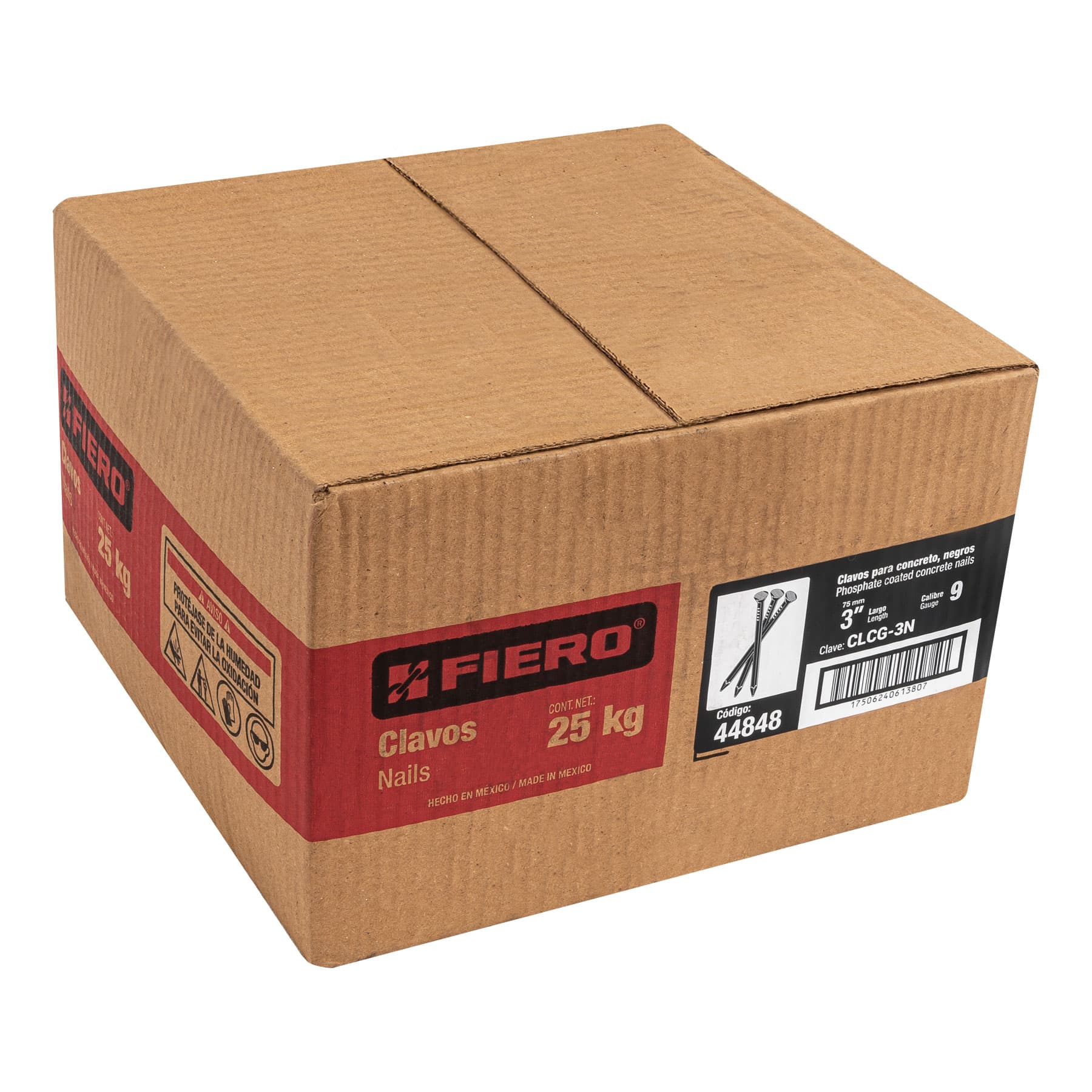 Kilo de clavos para concreto 3' negros, caja de 25 kg, FIERO - Imagen 5