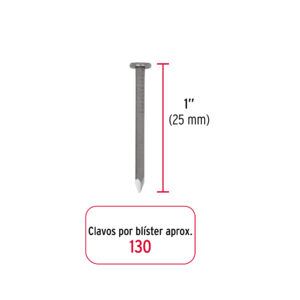 Blíster con 130 clavos estándar 1' con cabeza, FIERO - Imagen 4