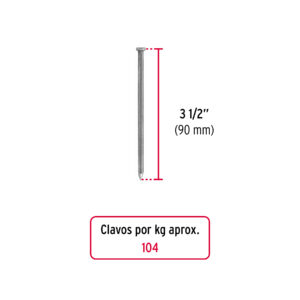 Bolsa con 1 kg de clavo estándar 3-1/2' con cabeza, FIERO - Imagen 3