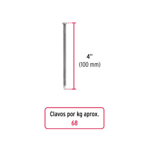 Kilo de clavo estándar 4' con cabeza en caja de 10 kg, FIERO - Imagen 3