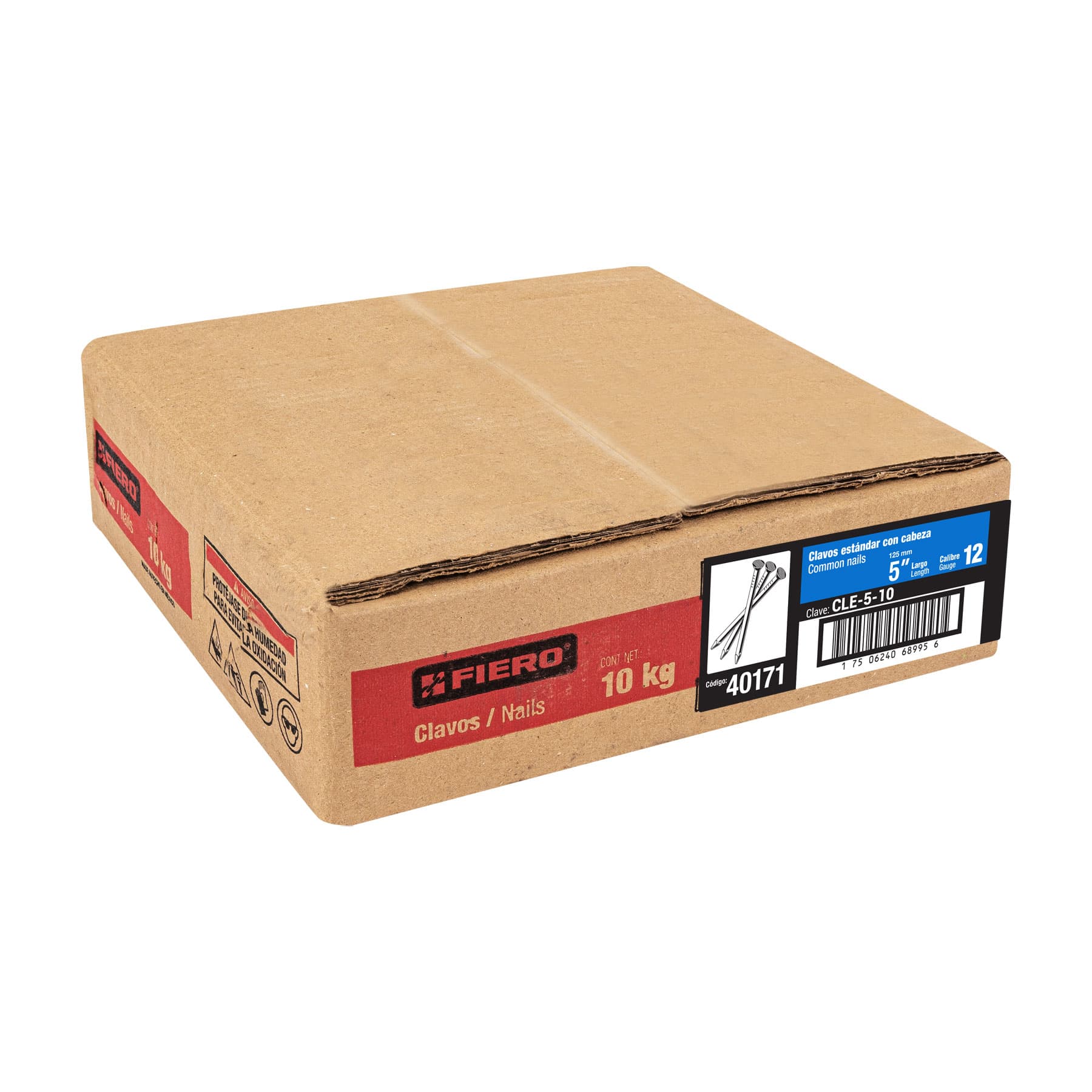 Kilo de clavo estándar 5' con cabeza en caja de 10 kg, FIERO - Imagen 5