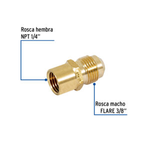 Niple campana de latón de 3/8' X 1/4', FOSET - Imagen 3