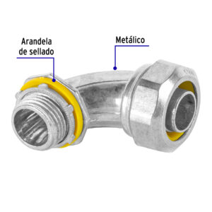 Conector curvo de 1/2' para tubo liquid tight, VOLTECK - Imagen 3