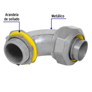 Conector curvo de 1' para tubo liquid tight, VOLTECK - Imagen 3
