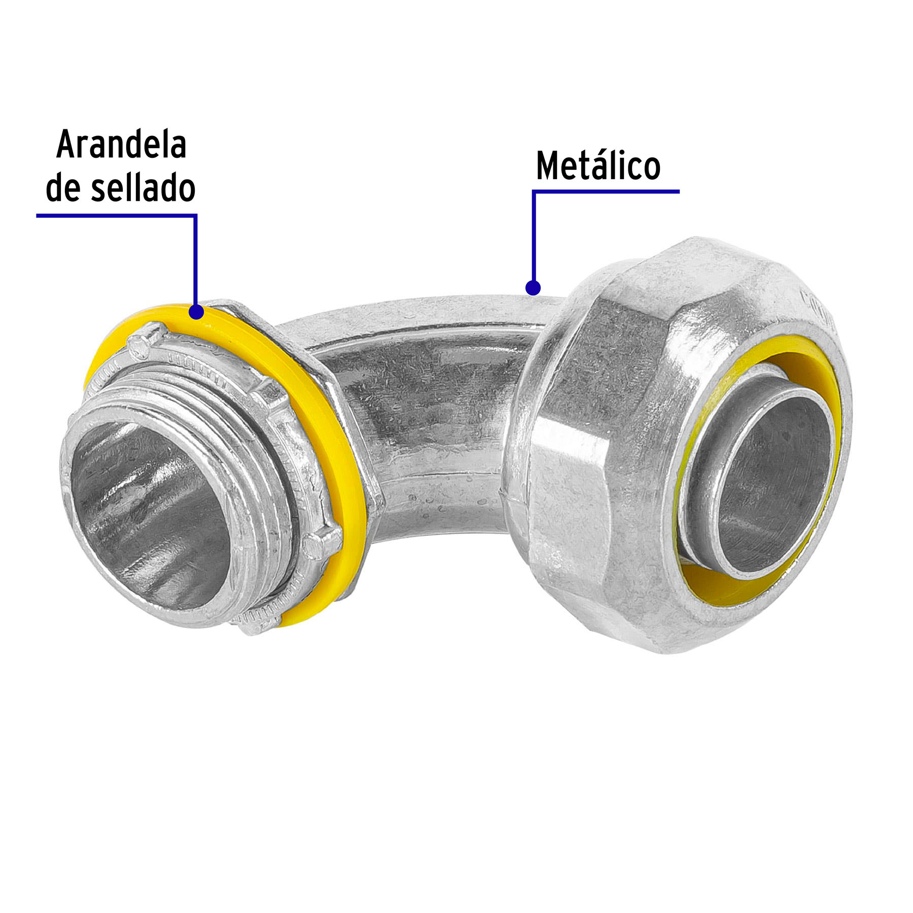 Conector curvo de 3/4' para tubo liquid tight, VOLTECK - Imagen 3