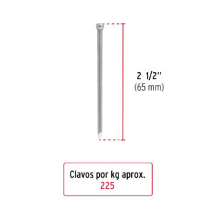 Bolsa con 1 kg de clavo estándar 2-1/2' sin cabeza, FIERO - Imagen 3