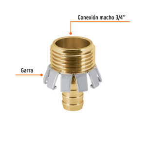 Conector 1/2' macho tipo garra de aluminio, TRUPER - Imagen 3