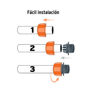 Conector 1/2' macho de ABS con tuerca de ajuste manual - Imagen 4