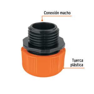 Conector 1/2' macho de ABS con tuerca de ajuste manual - Imagen 3