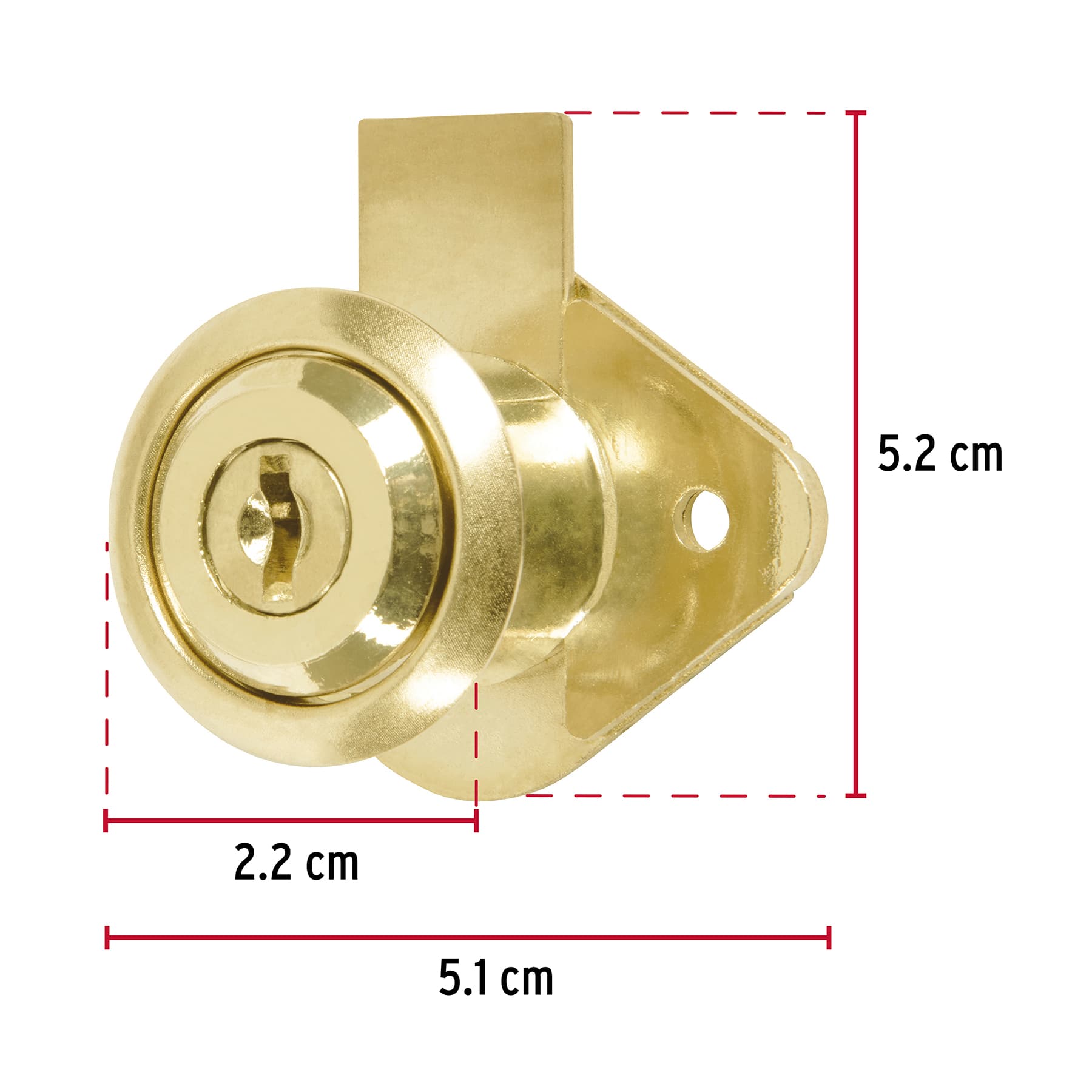 Cerradura para mueble, modelo 21, latón, HERMEX BASIC - Imagen 4