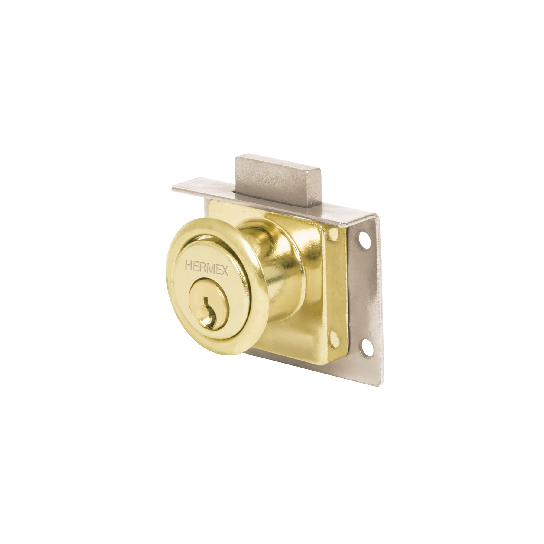 Cerradura para mueble, modelo 24, latón, HERMEX - Imagen 2
