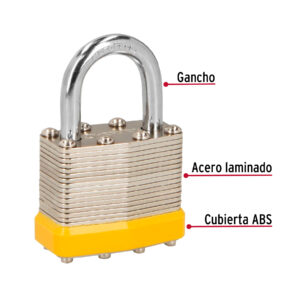 Juego de 4 candados cuerpo laminado, 40 mm, HERMEX BASIC - Imagen 6