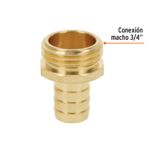 Conector 5/8' macho de latón sólido para manguera, TRUPER - Imagen 3