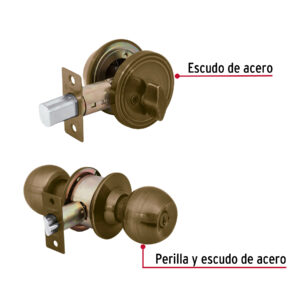 Combo cerraduras, llave-mariposa, latón antiguo HERMEX BASIC - Imagen 6