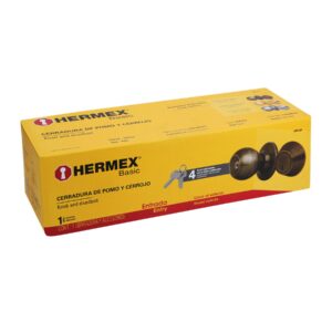Combo cerraduras, llave-llave, latón antiguo, HERMEX BASIC - Imagen 7