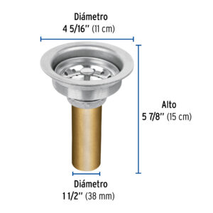 Contracanasta 3-1/2' inox, tubo latón, FOSET - Imagen 4