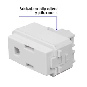 Contacto sencillo, 2 polos + tierra, línea Italiana, blanco - Imagen 3