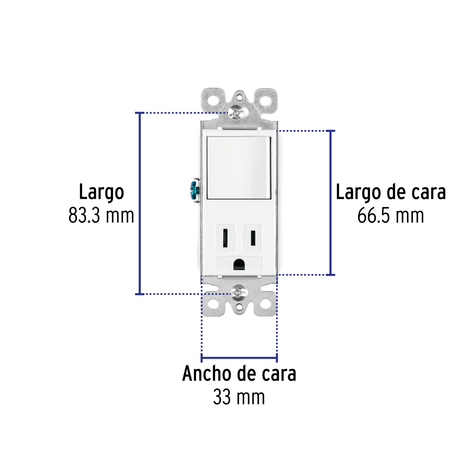 Interruptor-contacto, 2 polos + tierra, Classic, VOLTECK - Imagen 3
