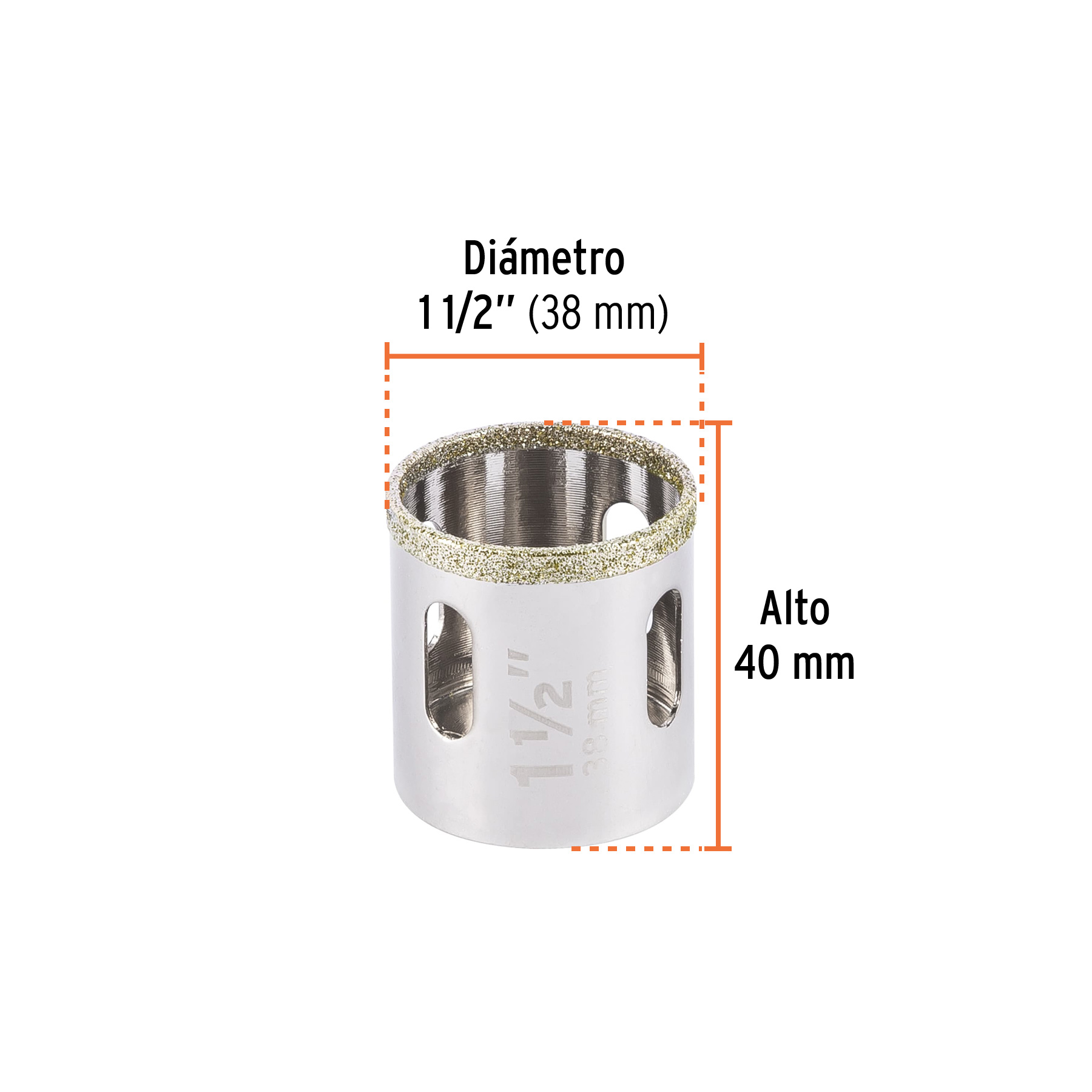 Brocasierra diamante 1-1/2' borde continuo, TRUPER - Imagen 4