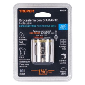 Brocasierra diamante 1-3/8' borde continuo, TRUPER - Imagen 5