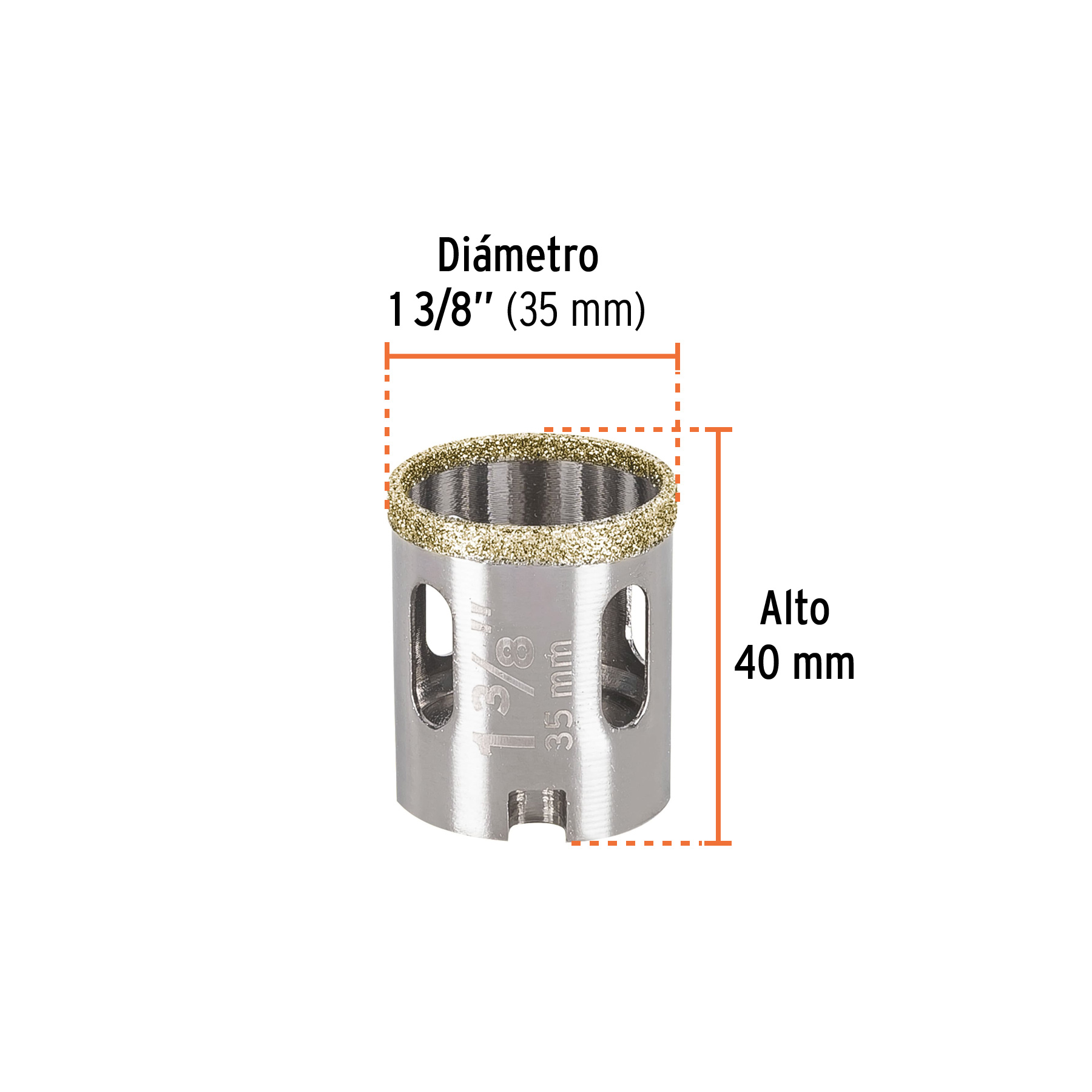 Brocasierra diamante 1-3/8' borde continuo, TRUPER - Imagen 4