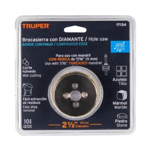Brocasierra diamante 2-1/2' borde continuo, TRUPER - Imagen 5