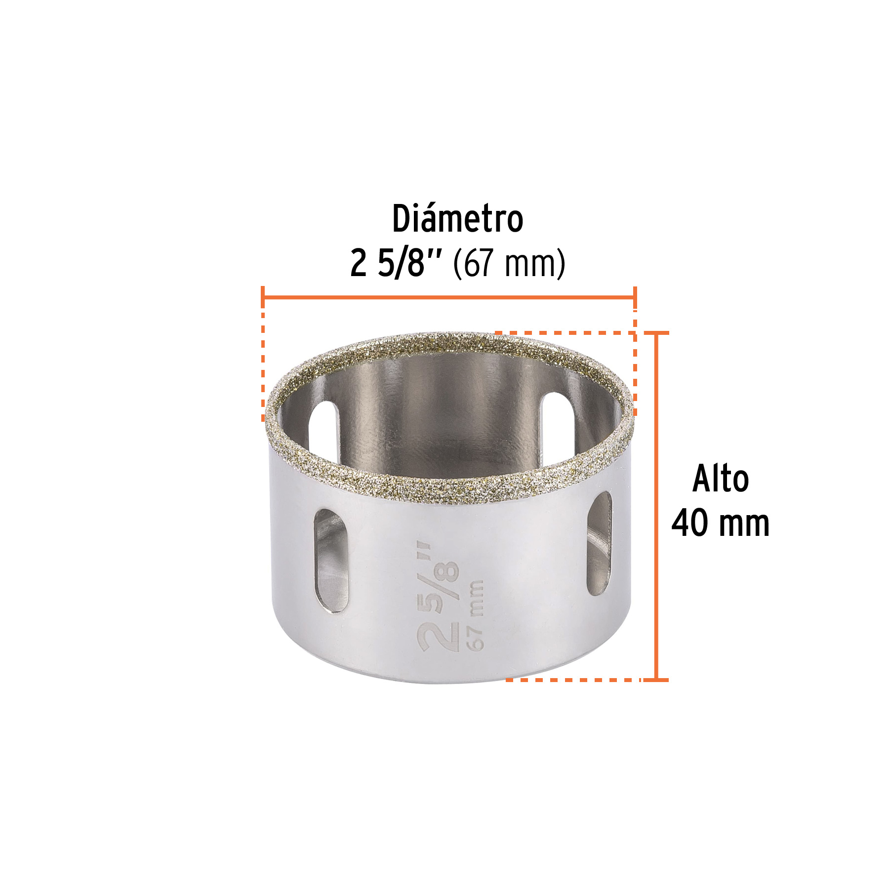 Brocasierra diamante 2-5/8' borde continuo, TRUPER - Imagen 4