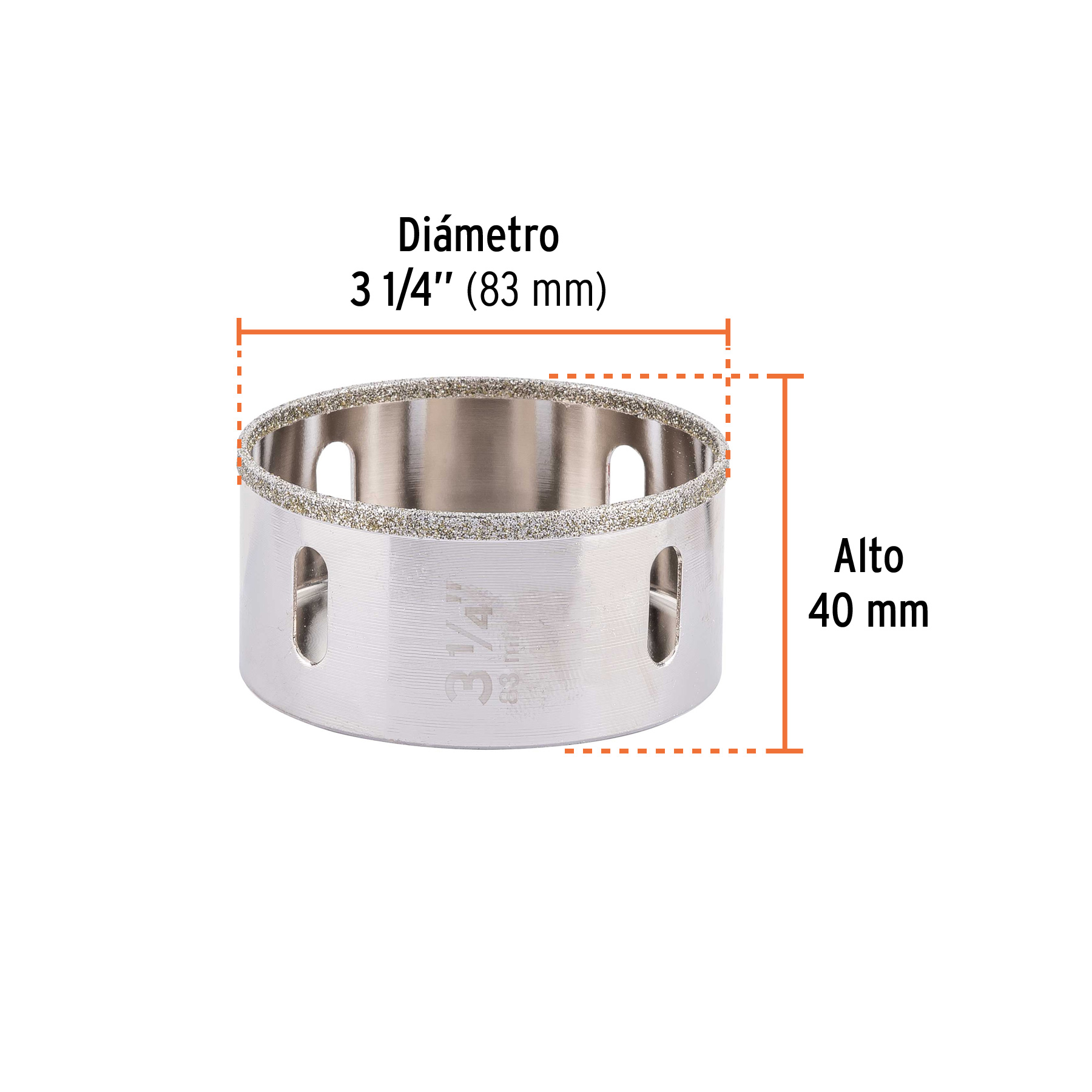 Brocasierra diamante 3-1/4' borde continuo, TRUPER - Imagen 4