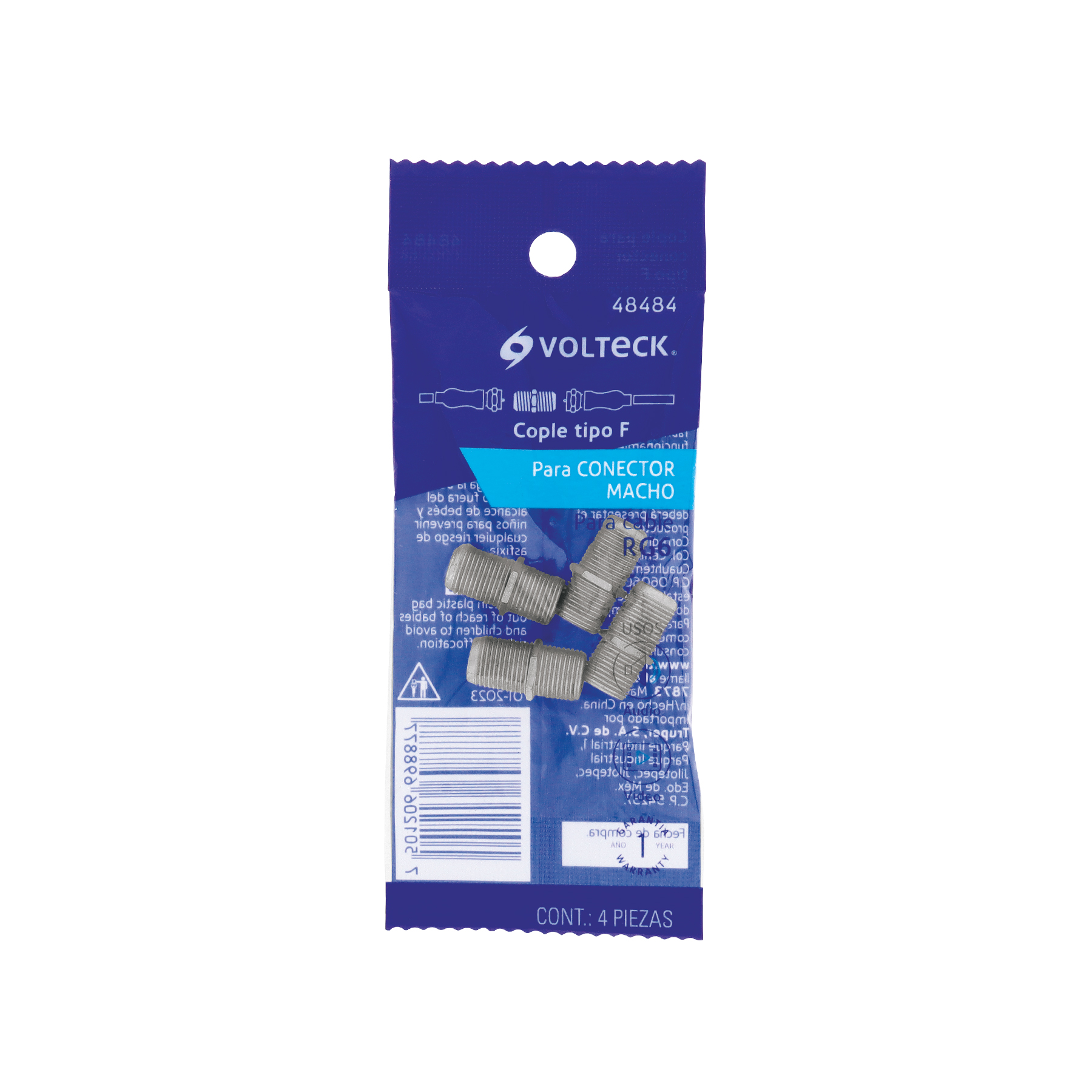 Bolsa con 4 conectores coaxiales RG 6 para conector macho - Imagen 6