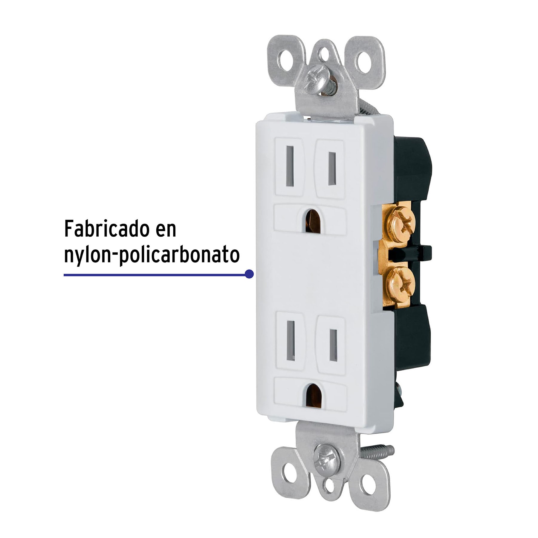 Contacto dúplex, 2 polos + tierra, línea Classic, VOLTECK - Imagen 3