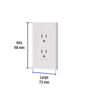 Placa armada contacto dúplex, 3 módulos, Española, blanco - Imagen 4