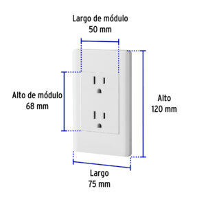 Placa armada blanca contacto dúplex 3 módulos, Lisboa - Imagen 4
